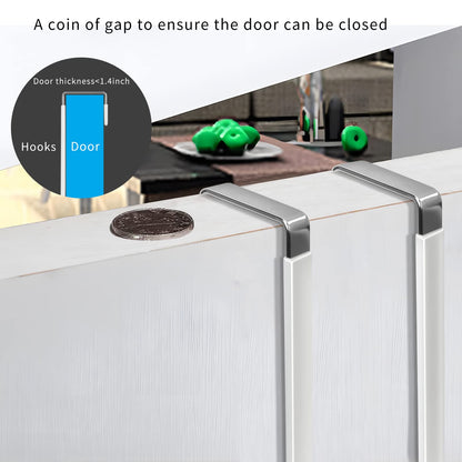 FYY Over The Door Hooks, 4 Pack Hangers Hooks with Rubber Prevent Scratches Heavy Duty Organizer for Living Room, Bathroom, Bedroom, Kitchen Hanging Clothes, Towels, Hats, Coats, Bags White