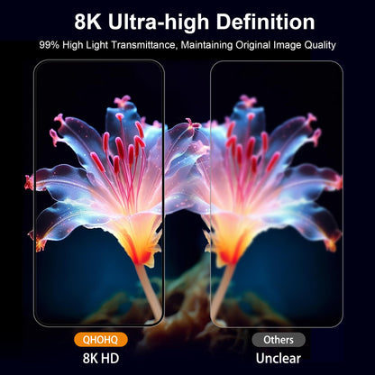 QHOHQ for iPhone 16 Pro Screen Protector with Camera Lens Protector, [Military Grade Shatterproof], Top 9H+ Tempered Glass, Full Edge Coverage, Ultra Durable, with Easy Installation Tool [3+3 Pack]