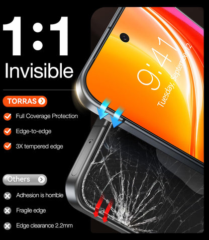 TORRAS Top-Notch Aerospace Glass for Samsung Galaxy S24 Ultra Screen Protector [12Ft Military-Grade Shatterproof] Anti-Scratch Tempered Glass Full Coverage Fit Screen Protector S24 Ultra 6.8" 2-Pack