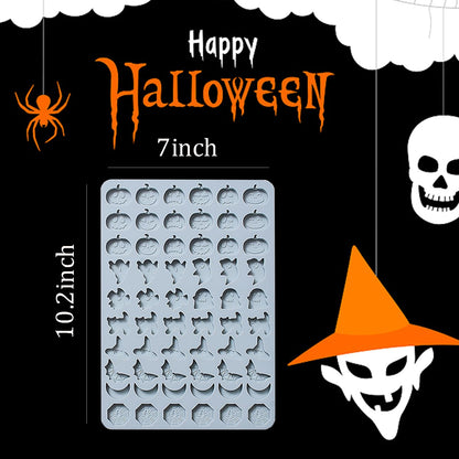 Halloween Silicone Molds 2 Packs Pumpkin Ghost Chocolate Molds Silicone Mini Mold for Halloween Baking Candy Chocolate Cookie Jelly