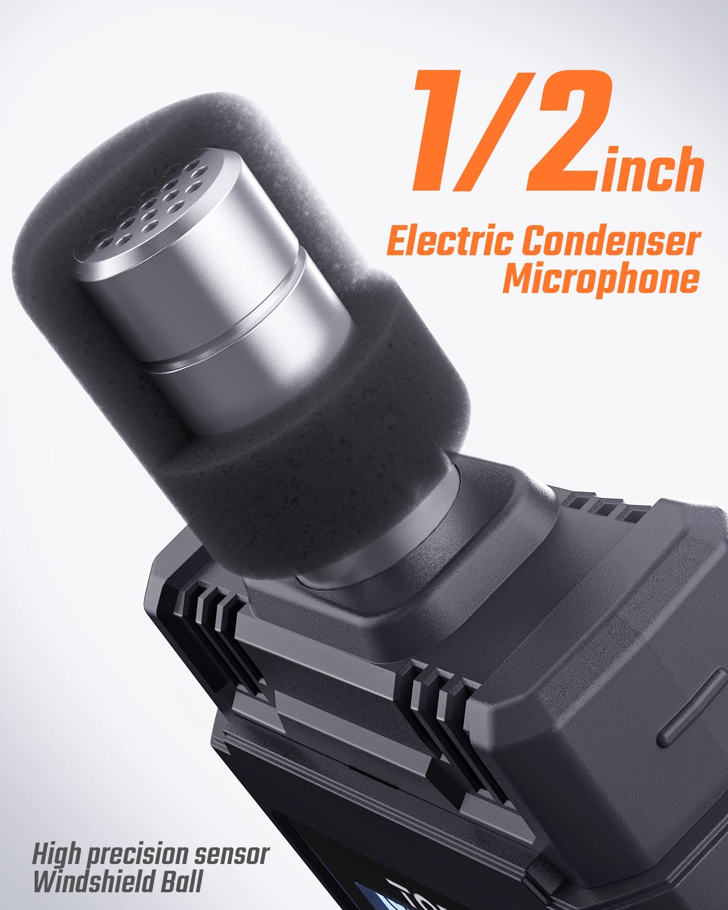 Decibel Meter, TopTes TS-501B Sound Level Meter with 2.25” Backlit LCD Screen, Portable SPL Tester with A/C Weighted, Range 30-130dB, MAX/MIN, Data Hold, Use for Home, Noisy Neighbor, Factory - Orange