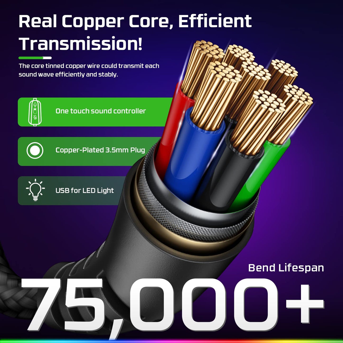 Fachixy FC200 PC Gaming Headset for PS4, PS5, Switch, Xbox One, Mac, Noise Canceling Headphones with Microphone, Computer Headset with 3.5mm Jack & RGB Light