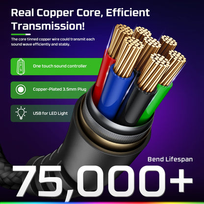 Fachixy FC200 PC Gaming Headset for PS4, PS5, Switch, Xbox One, Mac, Noise Canceling Headphones with Microphone, Computer Headset with 3.5mm Jack & RGB Light