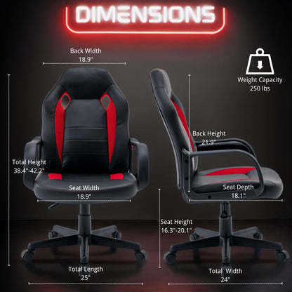 Ergonomic Computer Gaming Chair Home Office Racing Executive Video Task Desk PU Leather for Adults Teens Kids Gamer