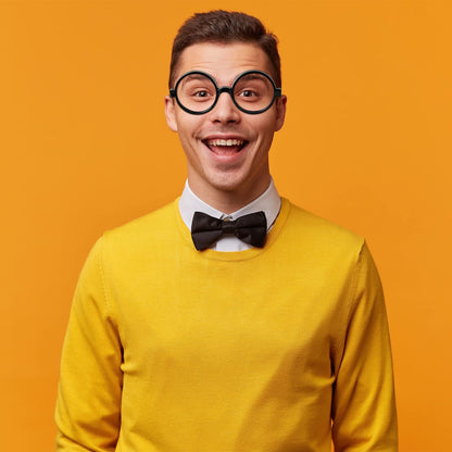 24 Pack Nerd Glasses Party Supplies, Round Black Wizard Glasses for Cosplay Costumes