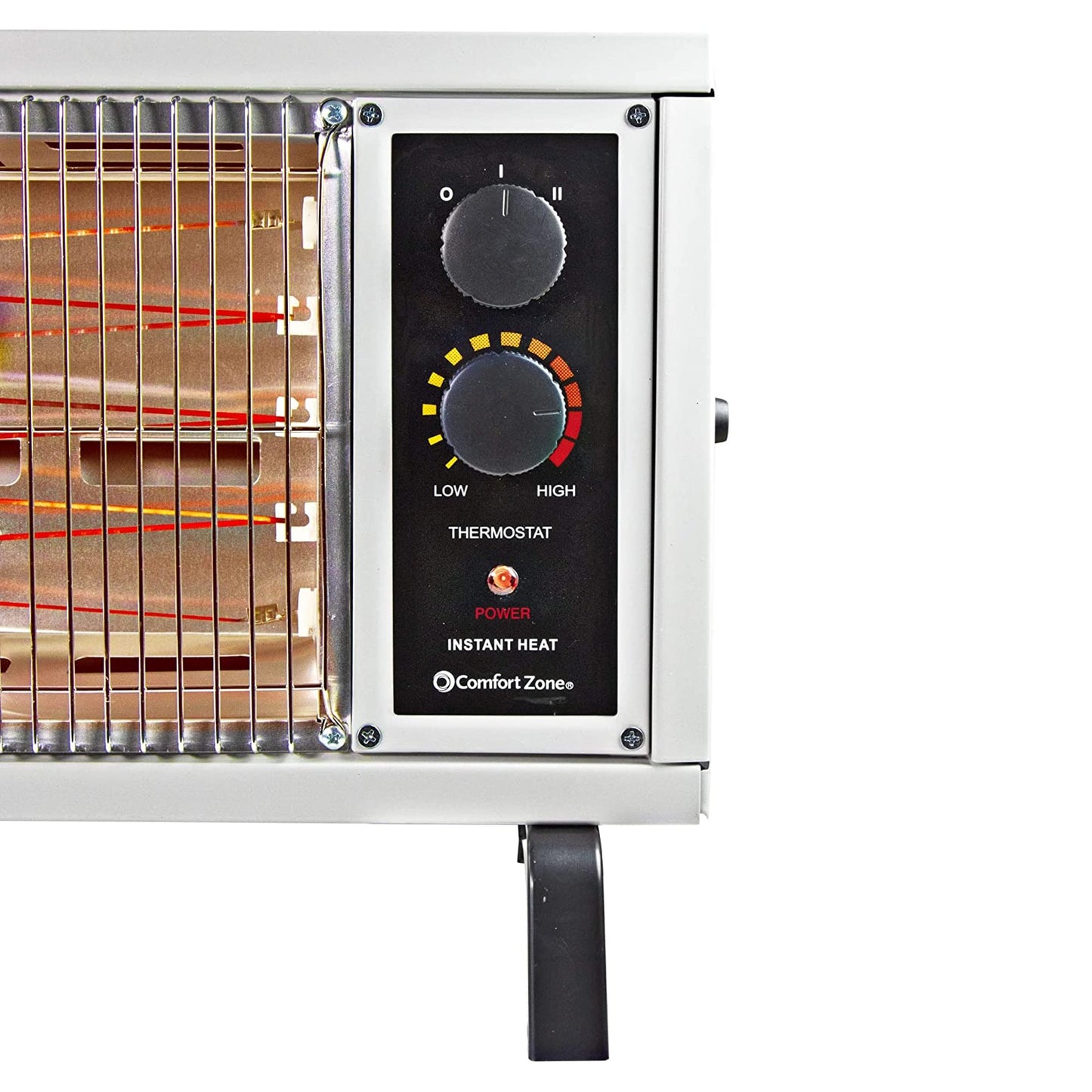 Comfort Zone CZ550 1500 Watt Portable Electric Indoor Radiant Wire Element Space Heater with Adjustable Temperature for The Home, Patio, or Office, Up to 1000 Square Foot, White