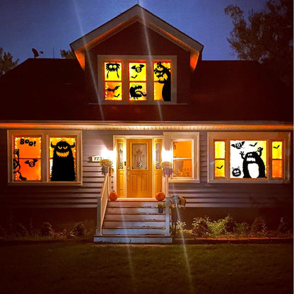 Large Halloween Window Clings Decorations Halloween Window Silhouette Decorations Scary Monster Silhouette Giant Halloween Stickers