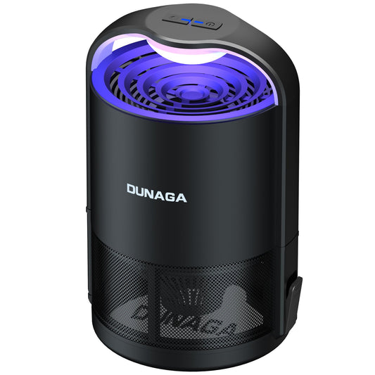 DUNAGA Fly Traps, Fruit Fly Trap Indoor, Gnat Traps, Bug Zapper Indoor,Mosquito Traps with 10 Sticky Glue Boards, Black