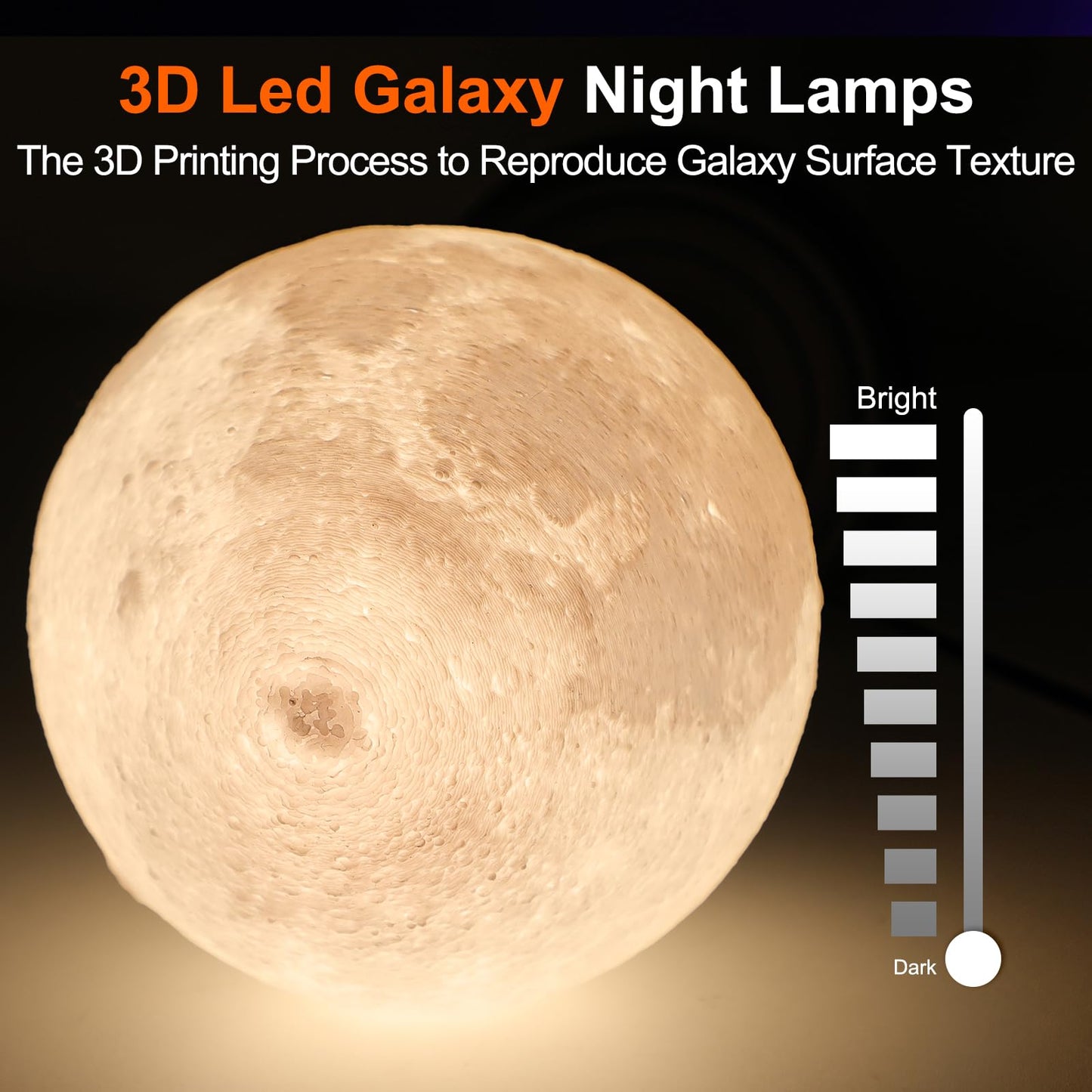 JIMIMORO Moon Lamp LED Night Light - Dimmable Bedside Lamps Small Modern Bedroom Lamp LED Desk Light with 25 Lighting Modes 3D Printed Realistic Moon Surface - Perfect for Girls Boys Kids Birthday