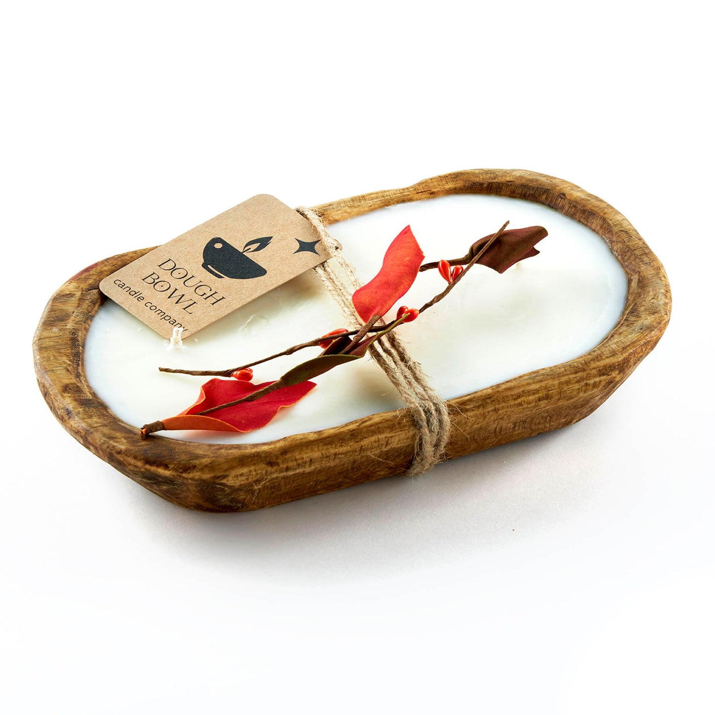 Dough Bowl Candle Co. Pumpkin Spice Soy Candle - 3 Wick Rustic Farmhouse Coffee Table Decor, Odor Eliminator in Wooden Bowls, 20 Ounce Wooden Dough Bowl Candle, All-Natural Gifts for Women and Men