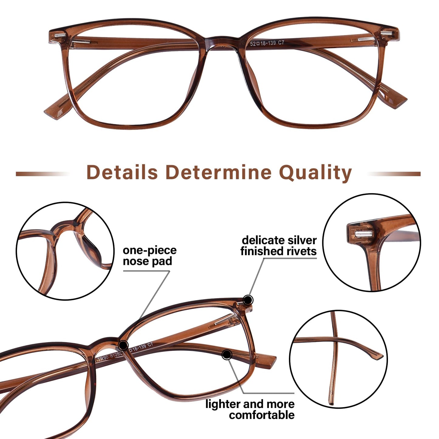 FONHCOO Blue Light Blocking Glasses Women Men TR90 Fashion Frame Computer Blue Light Glasses Anti UV Glare (Upgrade)