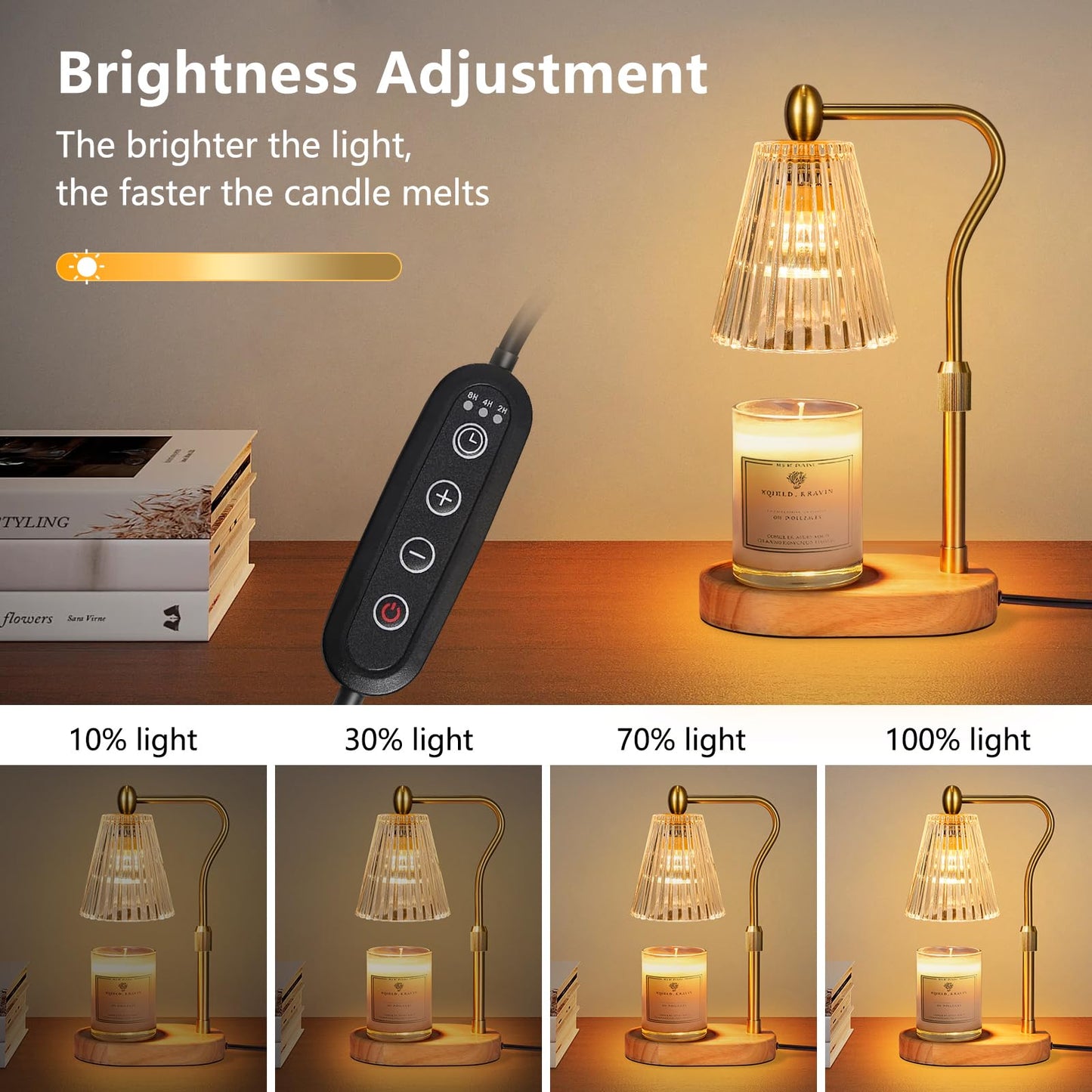 Engpure Candle Warmer Lamp with Timer and Dimmer Adjustable Height for Home Room Decor, Brithday Gifts for Women, Candle Warmer for Scented Jar Candles Mother's Day Gifts
