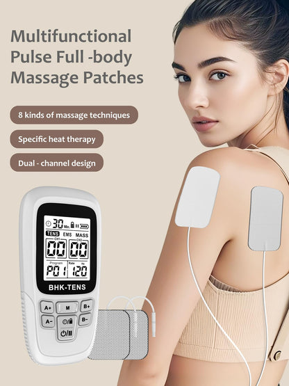 24 Modes TENS EMS Unit for Pain Relief, Muscle Stimulator Machine with 8 Reusable Electrode Pads - FDA Cleared 3-in-1 Device, 40 Intensity Levels, 90 Min Timer, Back/Neck/Knee Therapy, Pulse 2-150Hz