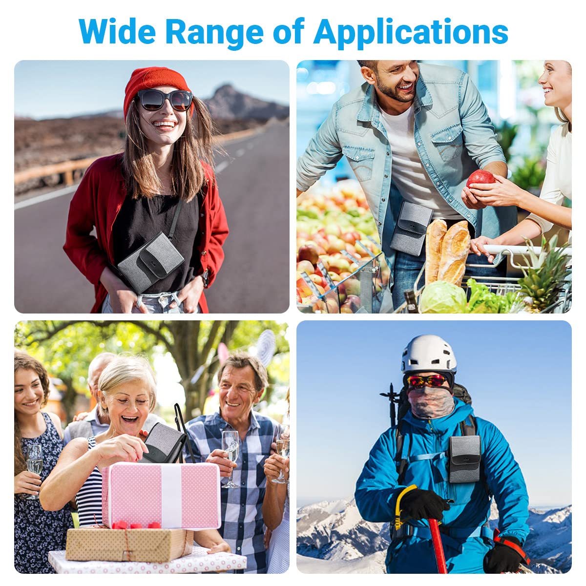 KIWIFOTOS Travel Cell Phone Pouch Belt Pouch, Phone Holster Crossbody Bag with Shoulder Strap for iPhone 16 15 14 Pro Max Case Holder with Neck Lanyard Smartphone Walking Passport Wallet