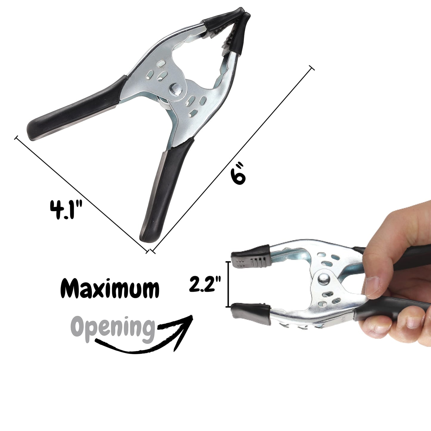 Mr. Pen- Spring Clamps, 2 Pack, 6 Inches, Heavy Duty, Metal, Spring Clips