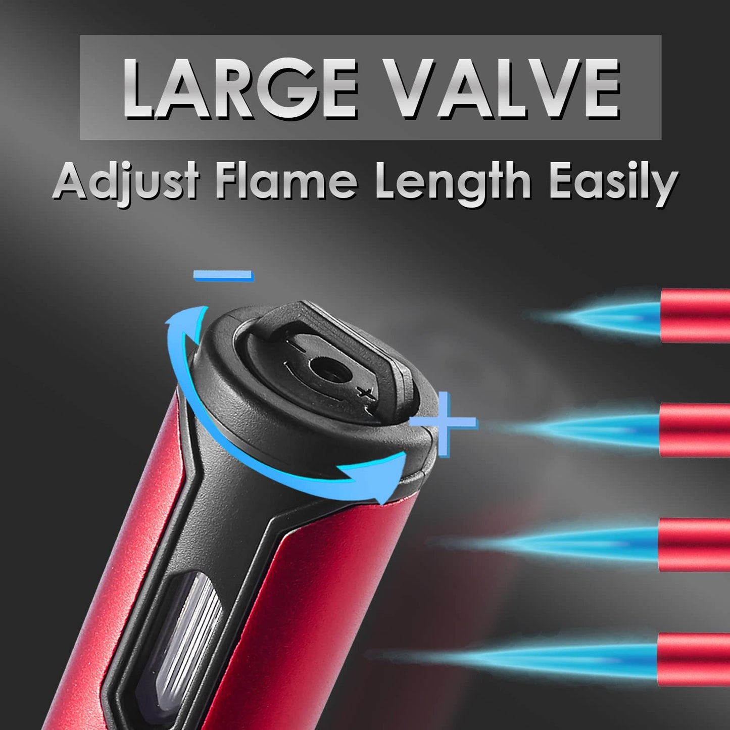 5 Pack Butane Torch Lighter, Urgrette 6-inch Refillable Pen Lighter Pencil Torch Lighter Adjustable Jet Flame Butane Lighter for Grill BBQ Candle Camping (Gas Not Included)