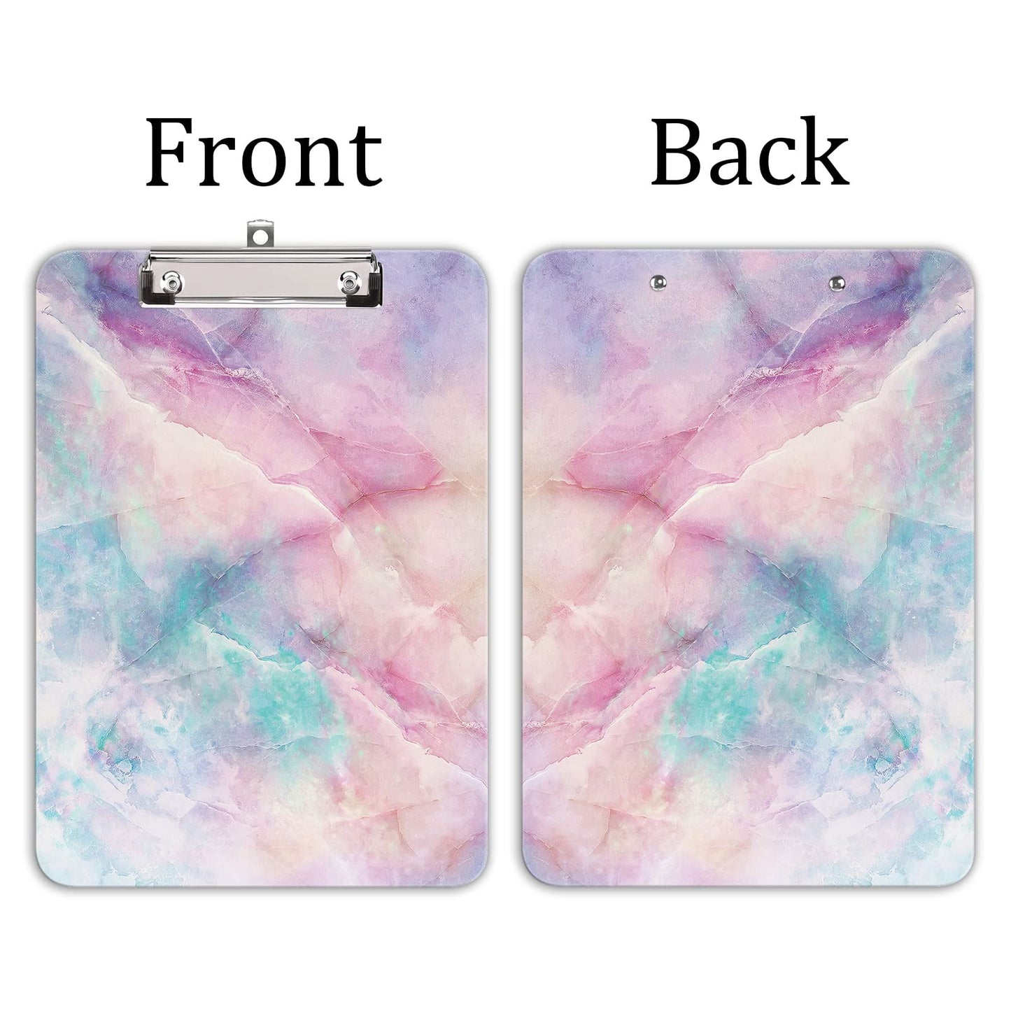 Hongri Plastic Cute Clipboard, Letter Size for Students, Teacher, Woman and Kids, Low Profile Clip, Decorative Pattern, Size 9 x 12.5 in, Dream Marble