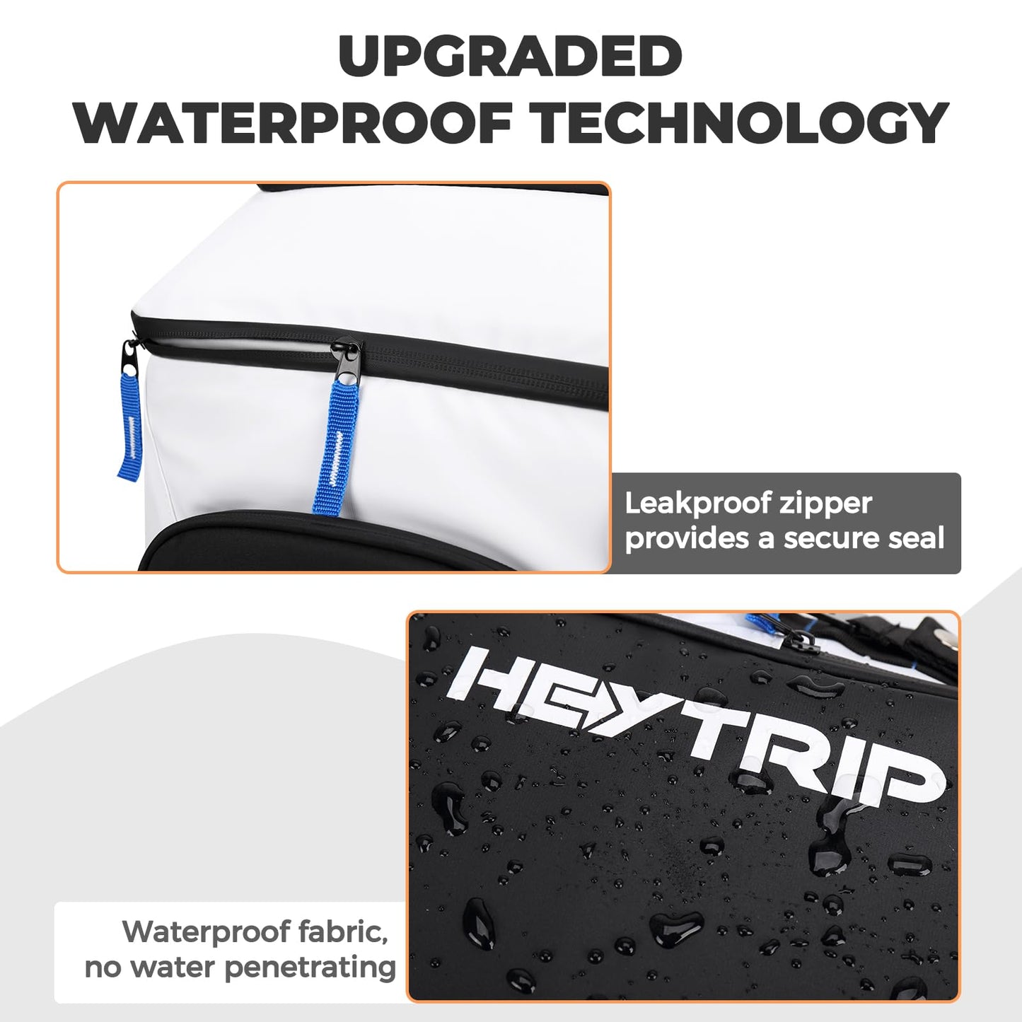 Heytrip Cooler Backpack 36 Cans Insulated Cooler Bag, Keep Freeze for 20 Hours, Waterproof & Leak-Proof Cooler with Multi-Compartments(White)