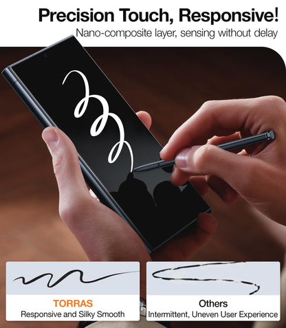 TORRAS Top-Notch Aerospace Glass for Samsung Galaxy S24 Ultra Screen Protector [12Ft Military-Grade Shatterproof] Anti-Scratch Tempered Glass Full Coverage Fit Screen Protector S24 Ultra 6.8" 2-Pack