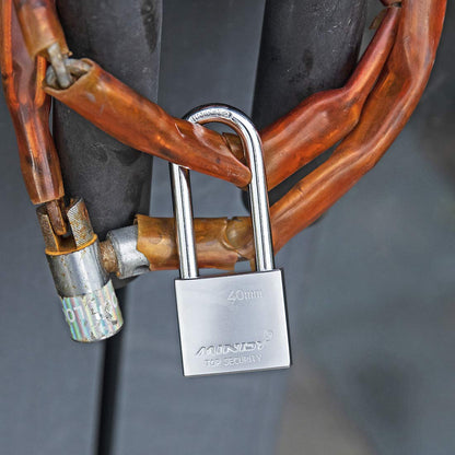 40mm Long Shackle Padlocks for Outdoor Use All Weather Resistant, Alloy Steel Heavy Duty Lock with 4 Keys