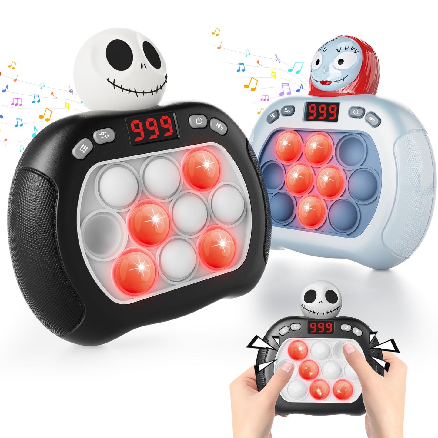 Halloween Pop Game Light Up Fidget Toy,Nightmare Be Christmas Toys for Kids Girls Boys Toddler Adult,Halloween Game Toy,Halloween Party Favors Trick or Treat Gifts