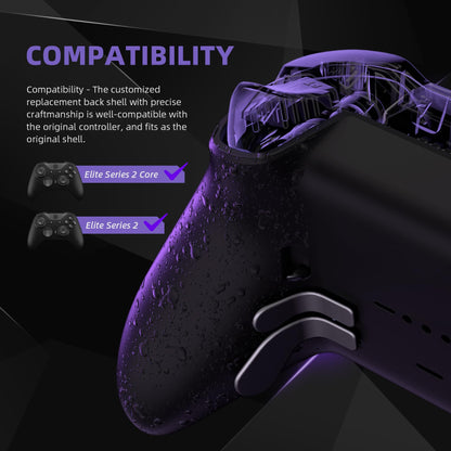 eXtremeRate Replacement Bottom Shell Case for Xbox Elite Series 2 Controller, Textured Black Non-Slip Back Housing Shell, 3D Splashing Cover for Xbox Elite Series 2 Core Wireless Controller Model 1797