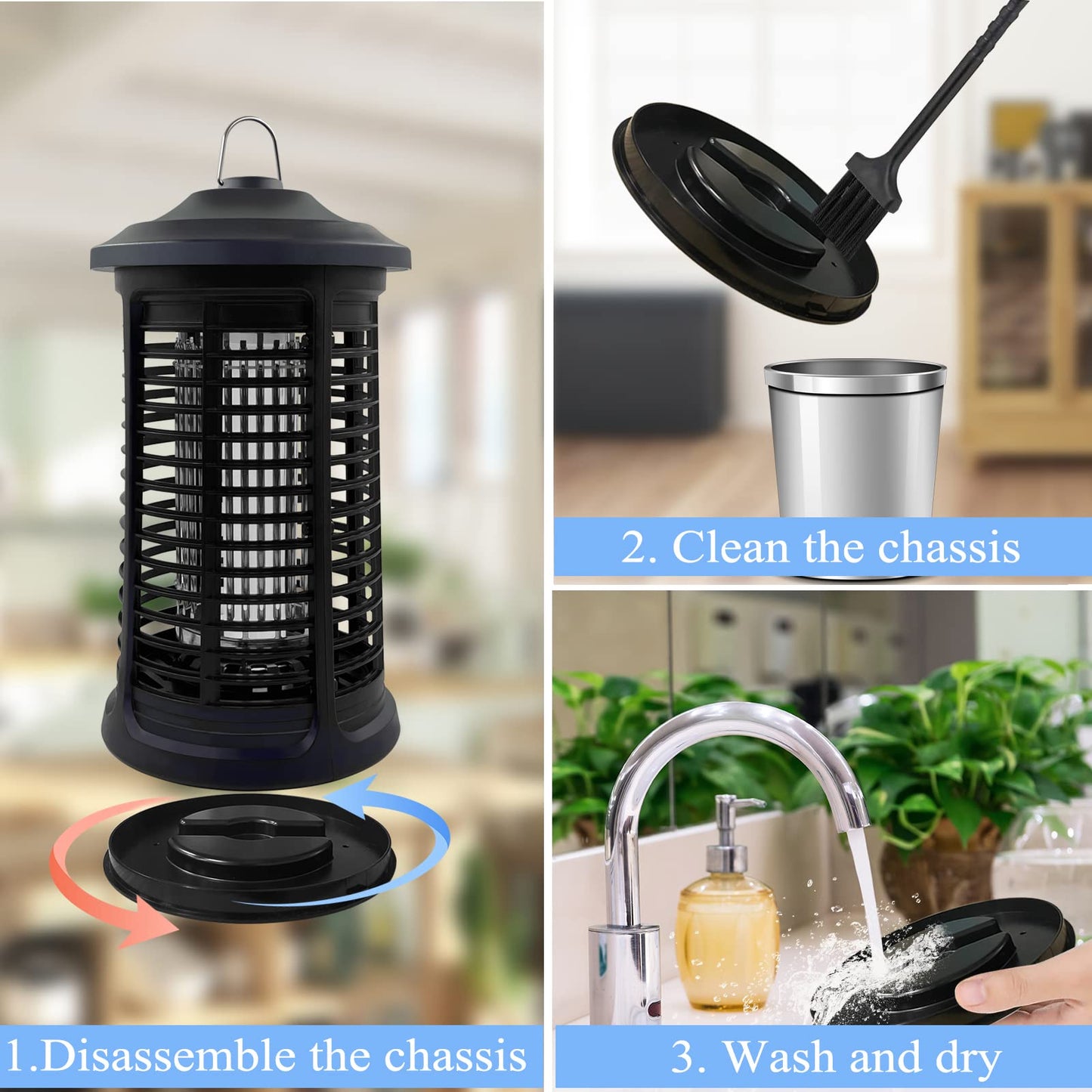 Electric Bug Zapper Indoor/Outdoor, 4200V High Powered Mosquito Zappers Killer, Waterproof Insect Fly Swatter Zapper Mosquito Trap Outdoor, Fly Traps, Insect Killer for Home,Garden,Backyard, Camping