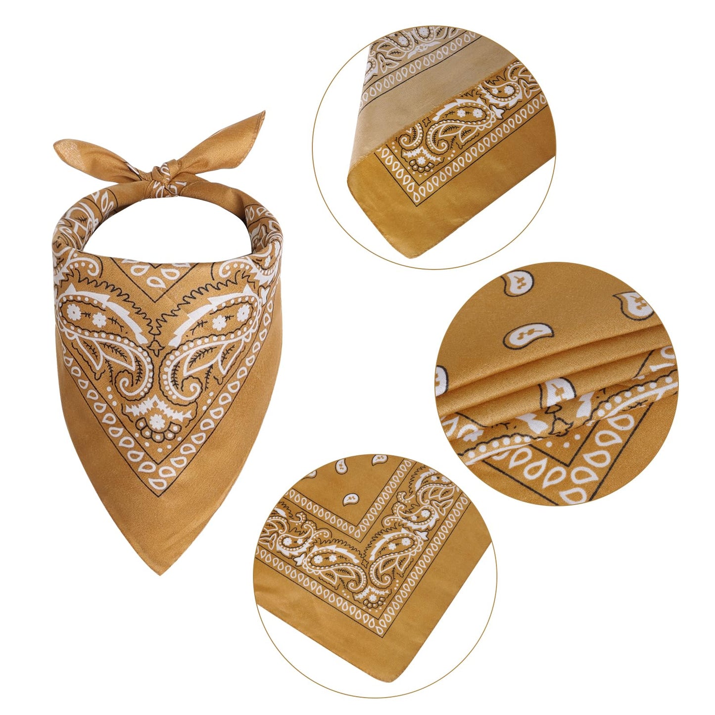 Cowboy Hat with Bandana Scarf Dog Halloween Costumes Cowboy Costume Set for Dogs Cat Party Accessories (Khaki)