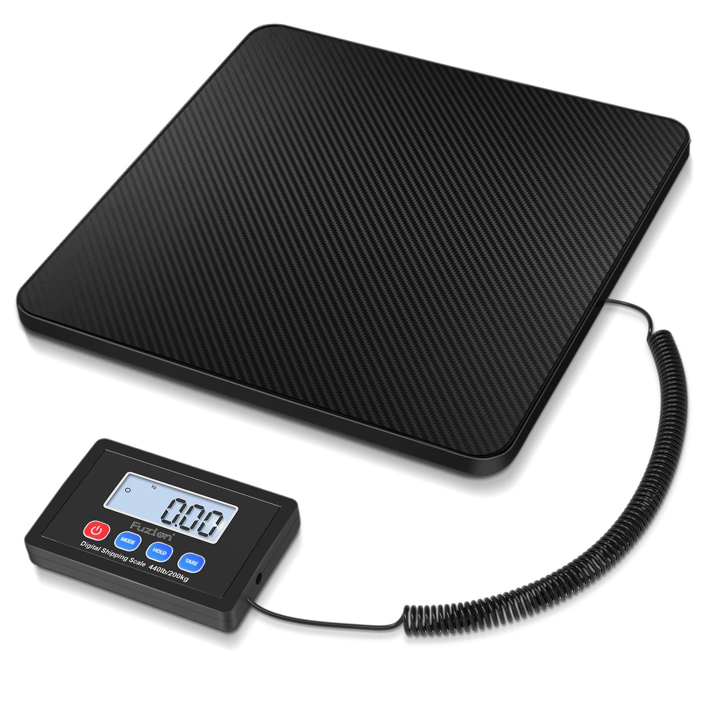 Fuzion Shipping Scale, 440LB x 10g High Accuracy Postal Scale, Hold/Tare Function, Digital Shipping Postal Scale for Packages, Postage, Luggage, Mailing, Battery & AC Adapter Included