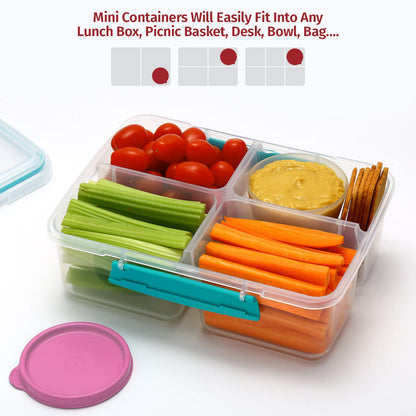 Condiment Cups Containers with Lids- 8 pk. 2.3 oz.Salad Dressing Container to go Small Food Storage Containers with Lids- Sauce Cups Leak proof Reusable Plastic BPA free for Lunch Box Picnic Travel