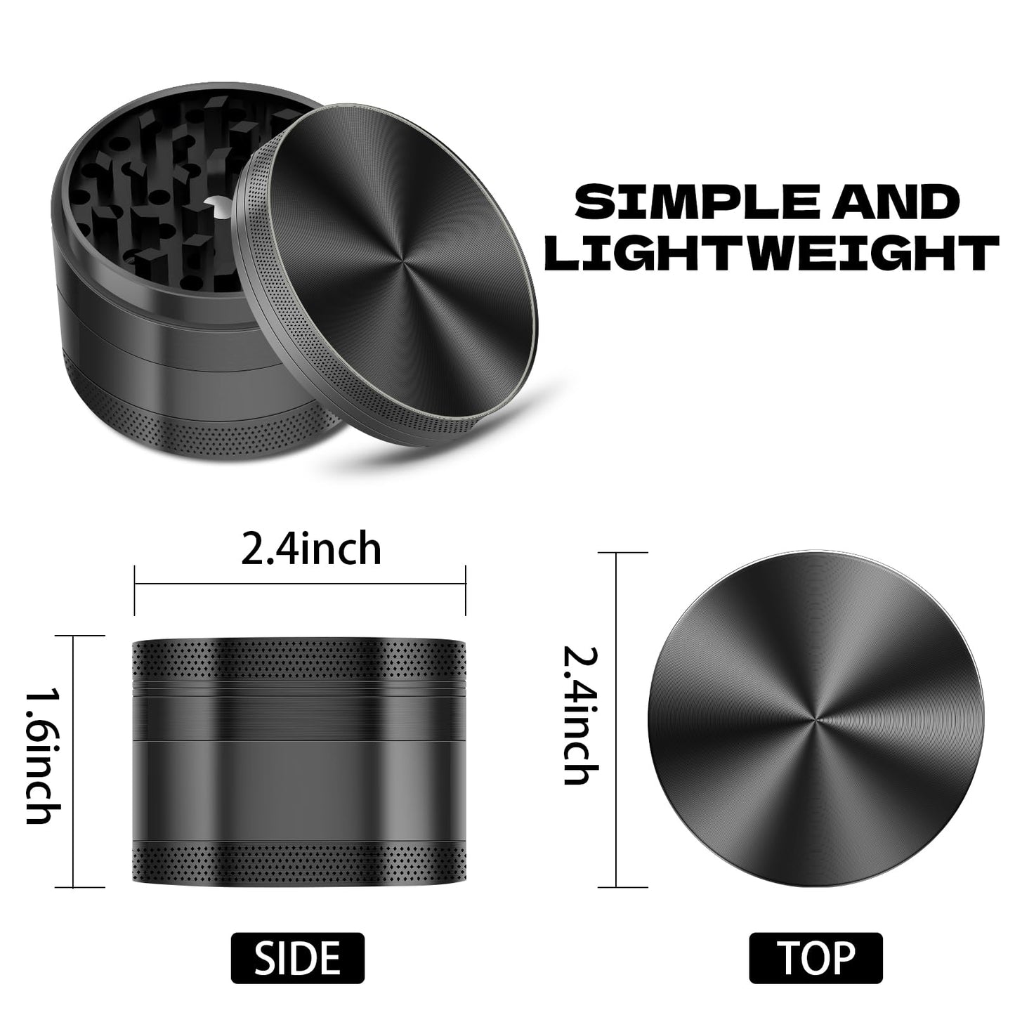 Grinder 2.5 in. Steel Kitchenware Black