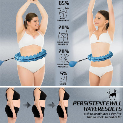 Dumoyi 2025 New Upgraded Smart Weighted Hoop for Adults Weight Loss,Infinity Fitness Hoop Plus Size for Women Smart Exercise Equipment