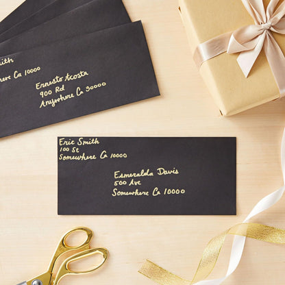 Juvale Black Envelopes - Bulk Letter Envelopes for Personal & Business Mailings - Square Flap & Gummed Seal - 100 Pack #10, 9.5 x 4.13 In