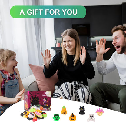 32 pcs Halloween Mochi Squishy Toys,Slow Rising Soft Squishies Toy,Stress Relief Toys,Party Favors Bulk for Kids,Squishy Goodie Bag Gifts,Halloween Treat Bag Classroom Prizes for Kids