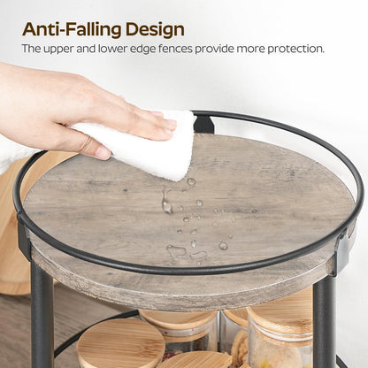 3-Tier Lazy Susan Organizer, Rotating Spice Rack, Spinning Organizer, Industrial Turntable Spice Rack Organizer for Cabinet, Kitchen Countertop, Pantry, Rustic Brown and Black SR23BR