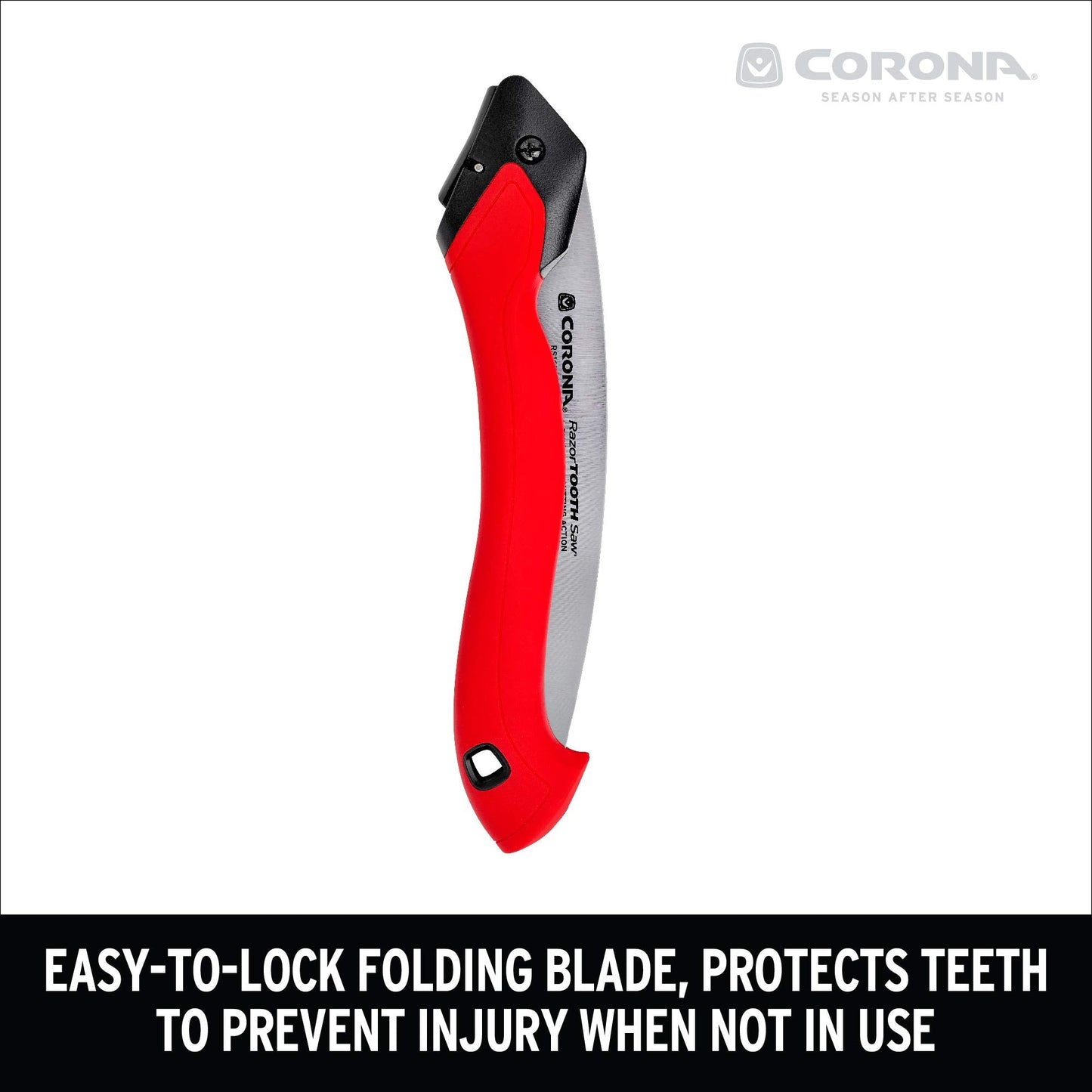 Corona Tools 10-Inch RazorTOOTH Folding Pruning Designed for Single Use | Curved Blade Hand Saw | Cuts Branches Up to 6" in Diameter | RS16150, Red