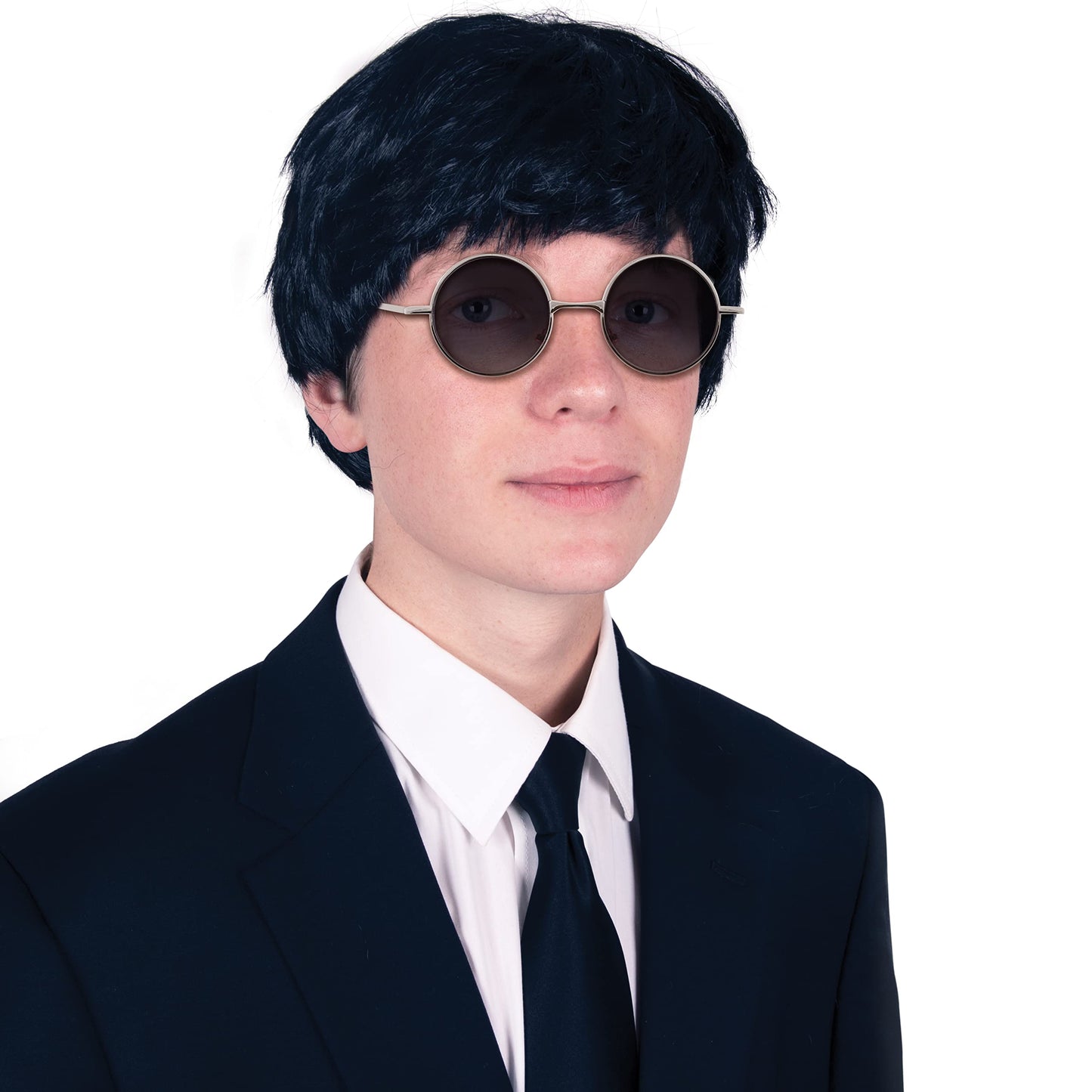 Kangaroo 60's Rock Band Beatles Hair Wig – Costume Wig for Men Black Color – 60s 80s Wig for Adults – Halloween Accessory Rockstar Wig