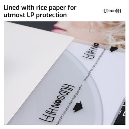 Hudson Hi-Fi Anti-Static Vinyl Record Inner Sleeves 250 Pack - Durable Clear Disc Sleeves- Protect Your LP Albums from Scratches, Dust & Dirt - Acid-Free Rice Paper Interior Disc Covers