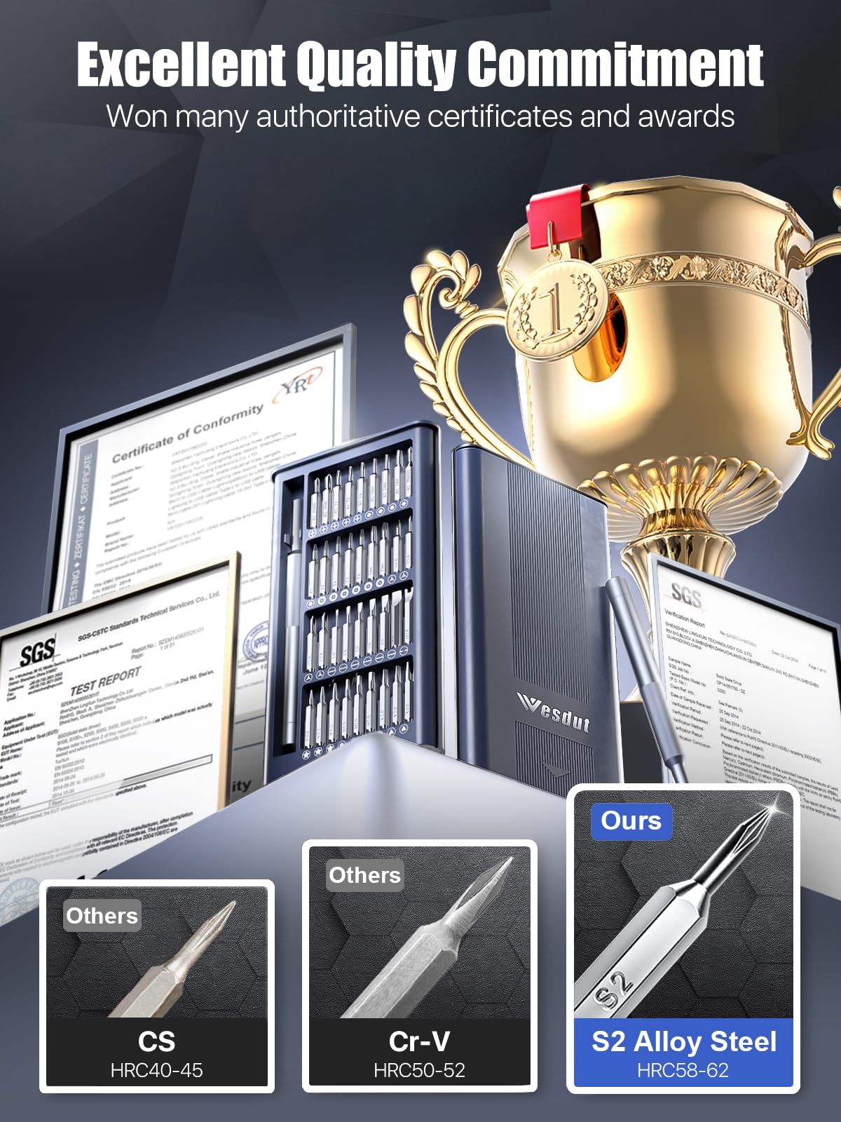 37-in-1 Precision Screwdriver Set, [Super Durable] Magnetic Small Screw Driver, Tiny Torx with T2 T3 T4 T5 T6 T7 T8 T9 T10 T15, Mini Repair Tool Kit for Watch, Computer, Xbox, PS3, PS4, PS5, More