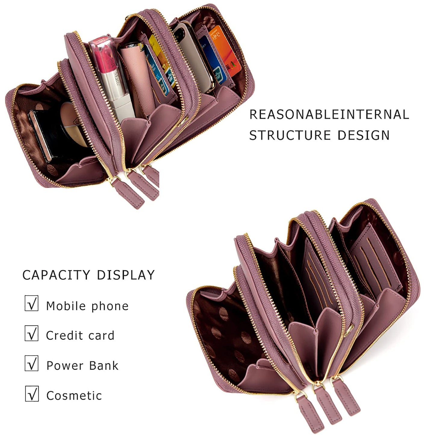 Kingto Cellphone Purse Small Crossbody Bag Waterproof Smartphone Wallet Phone Holder for Women