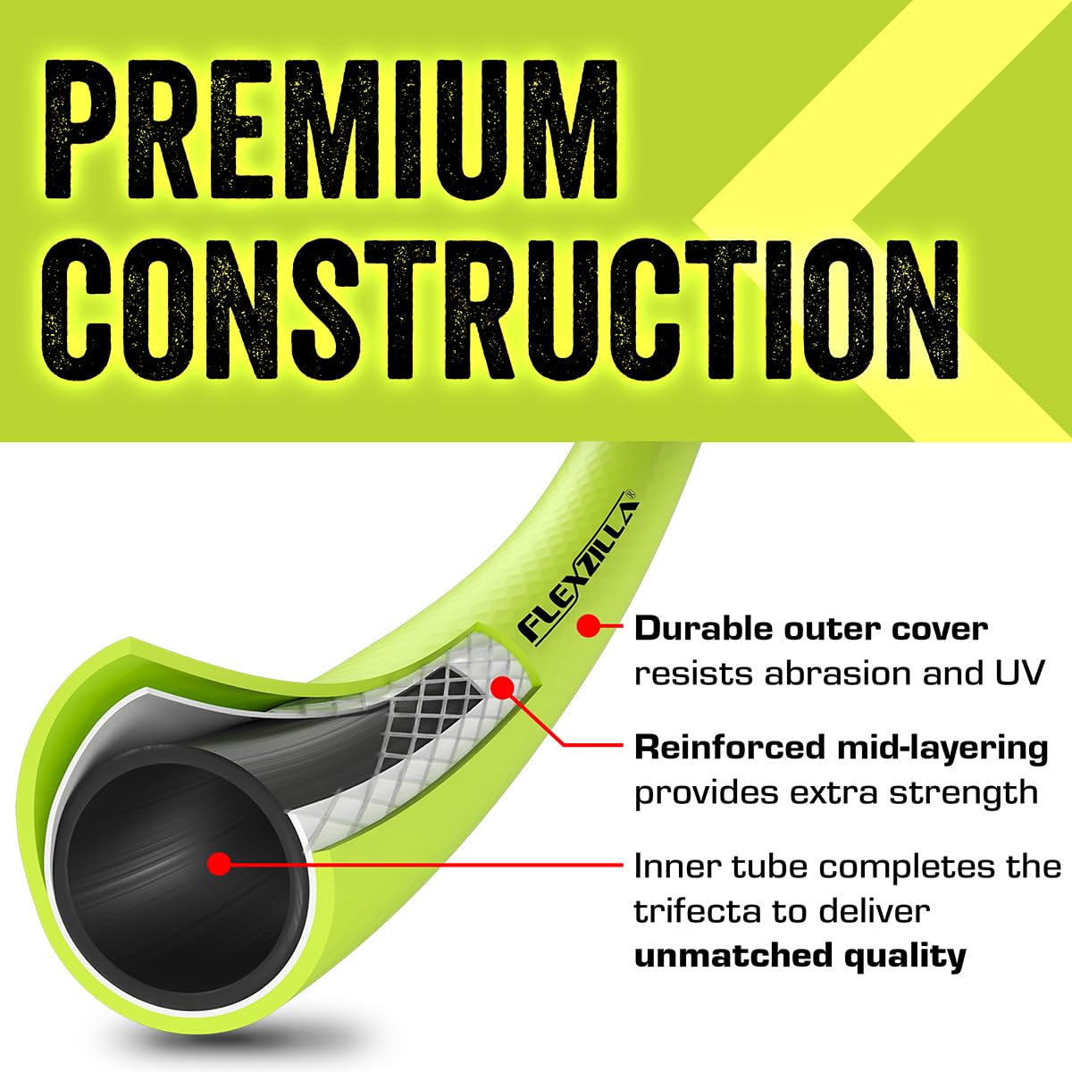 Flexzilla Garden Hose 5/8 in. x 100 ft., Lightweight All-Weather Water Hose, Durable and Flexible, Leak-Free Connections