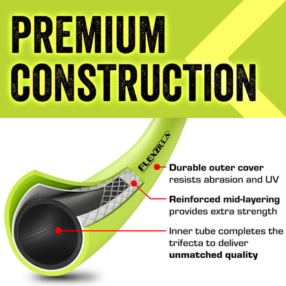 Flexzilla Garden Hose 5/8 in. x 50 ft., Lightweight All-Weather Water Hose, Durable and Flexible, Leak-Free Connections