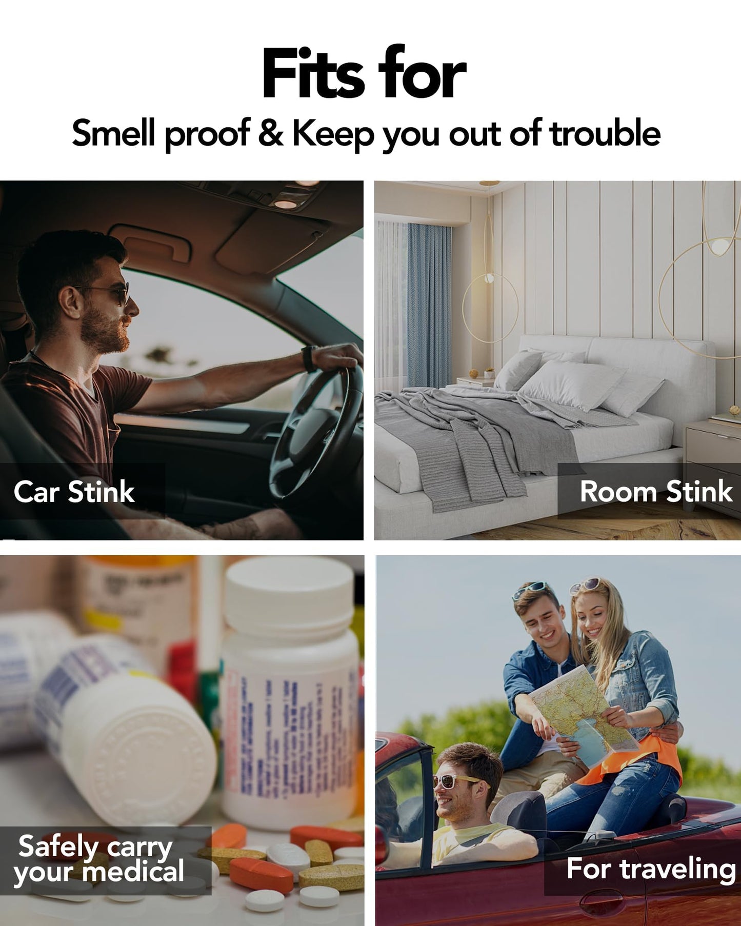 FIREDOG Smell Proof Bag with Lock, 6x9 Odor Proof Pouch Case Container for Travel Stash Storage (Marble Red)