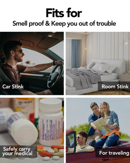 FIREDOG Smell Proof Bag with Lock, 6x9 Odor Proof Pouch Case Container for Travel Stash Storage (Marble Red)