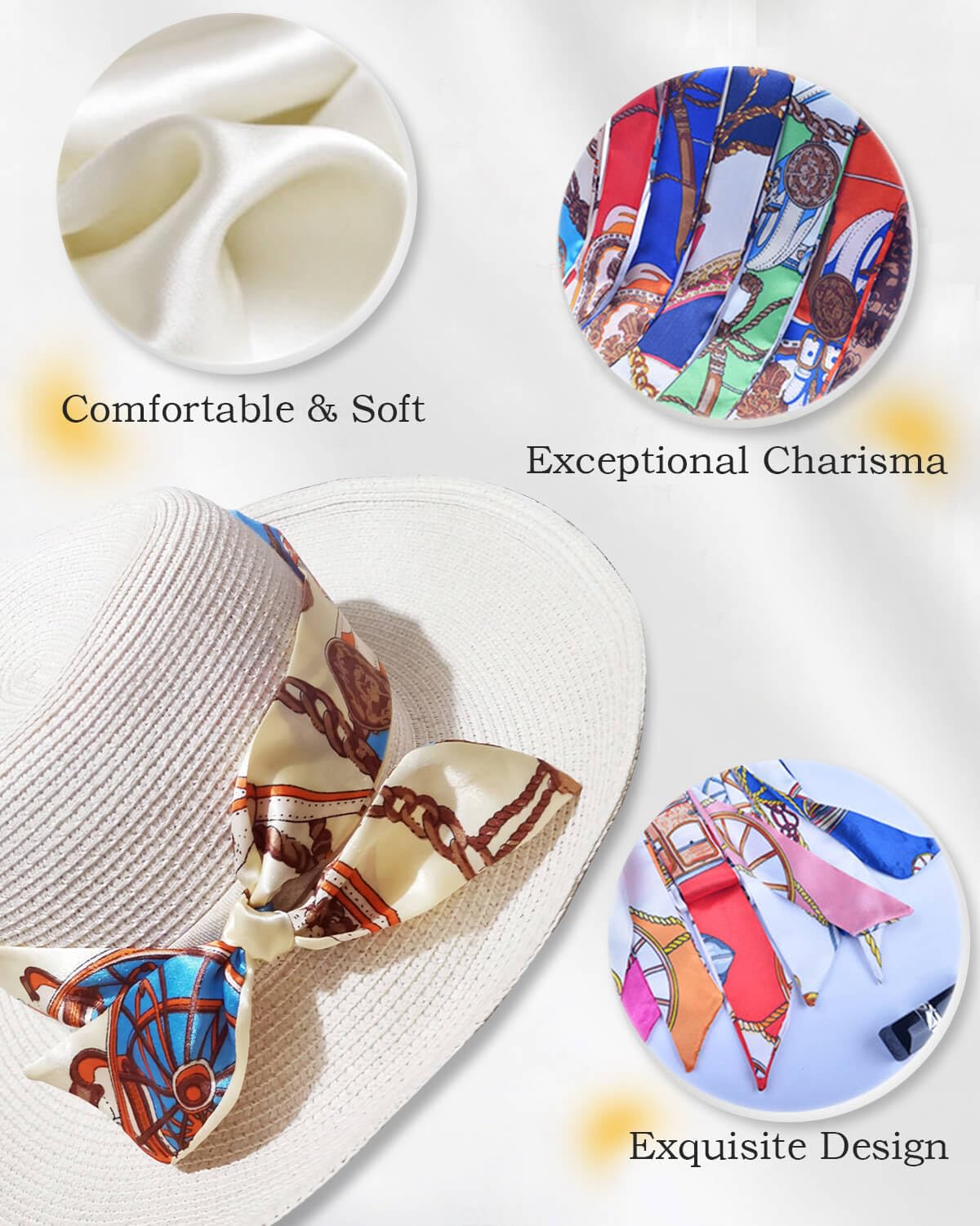 JELIEE 6 Pack Scarf Bags for Women - Narrow Scarf Hair & Neck Scarves - Fashion Gifts