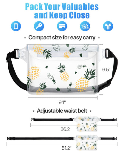 F-color Waterproof Fanny Pack - Waterproof Phone Pouch with Waist Strap - Cruise Essentials 2025 Must Haves Waterproof Pouch Dry Bag Keep Phone Valuables Safe for Beach Kayaking Boating Fishing