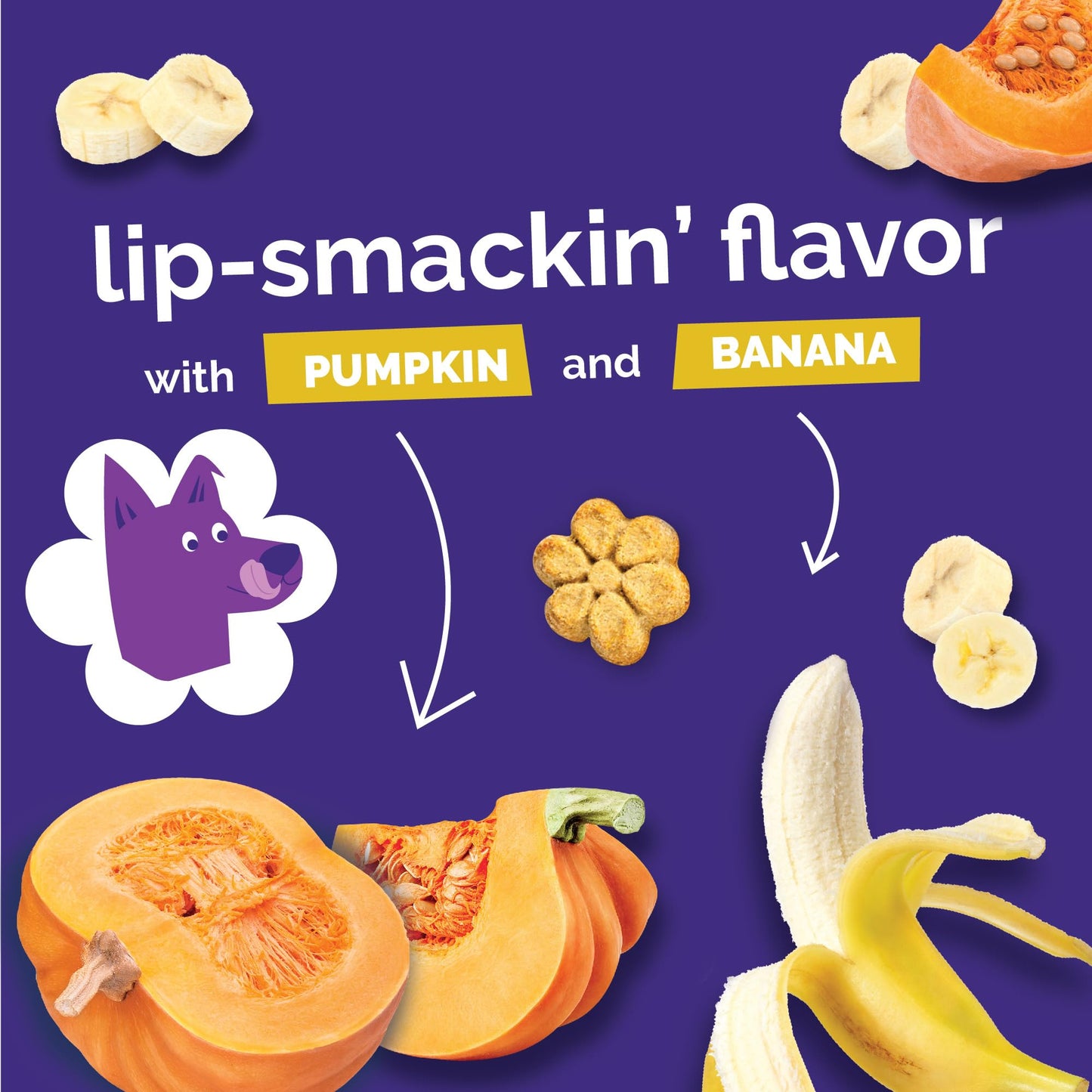 Fruitables Baked Dog Treats - Pumpkin Treats for Dogs - Healthy Low Calorie - Free of Wheat, Corn and Soy - 7 oz (Variety Pack of 4)