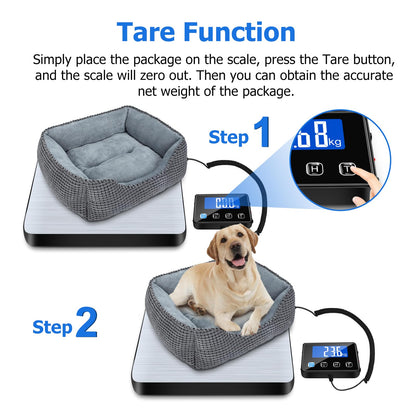 KUAIVO Shipping Scale, 440 lbs/0.35oz High Accurate Digital Postal Scale with Hold/Tare Function, Shipping Scale for Small Business, Packages, Luggage, Home Use, Battery & Charging Cable Include