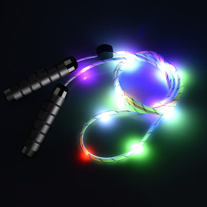LED Jump Rope with Lights, USB Rechargeable Light Up Jumping Rope for Men Women Multi-color Glowing Skipping Rope for Light Show, 9 Ft -Adjustable