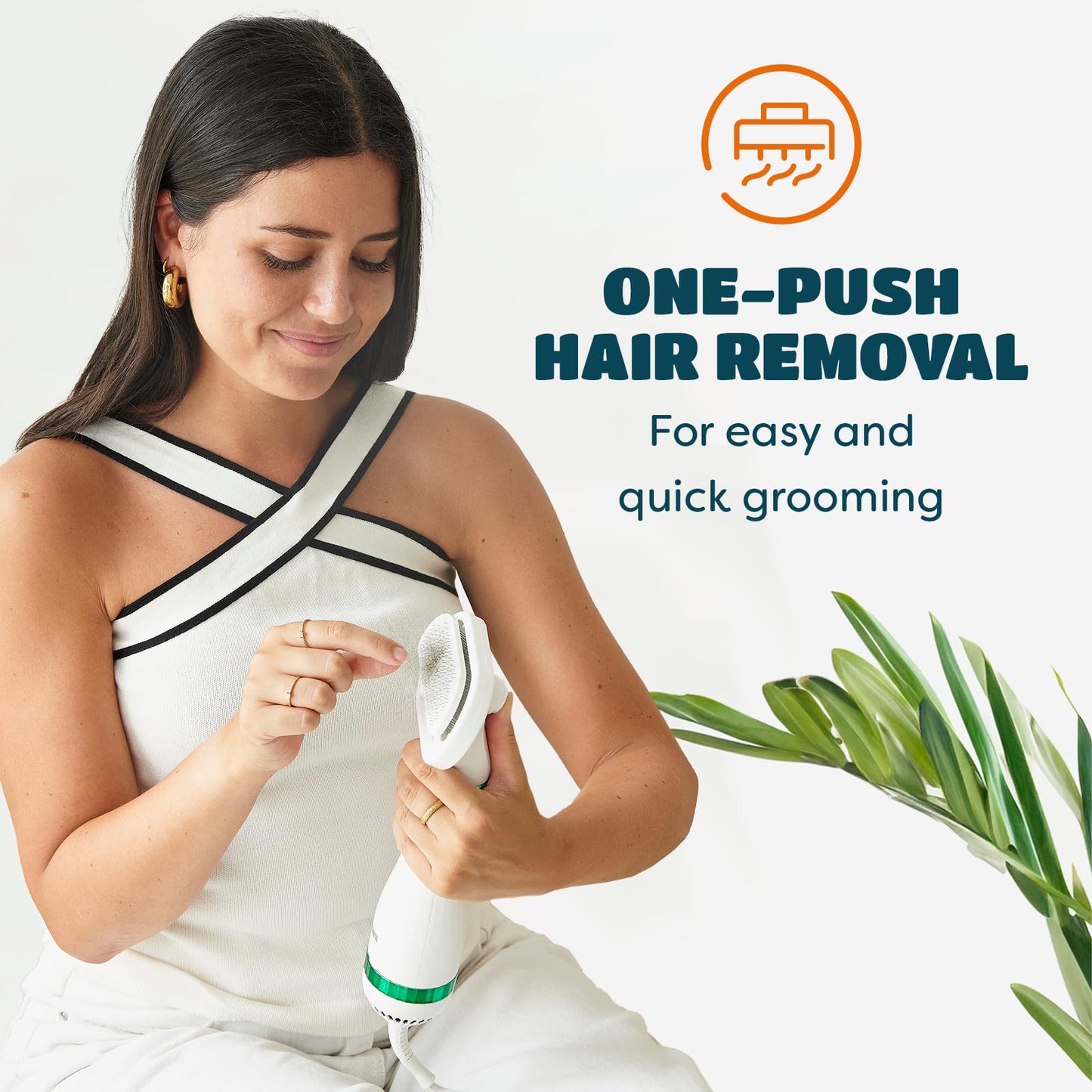 KUUBIA Pet Hair Dryer for Small-Sized Dogs and Cats | 2-in-1 Dog Hair Dryer with Self Cleaning Slicker Brush | Dog Blow Dryer | 300 Watts, Overheat Protection, Portable, Adjustable Temperature